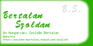 bertalan szoldan business card